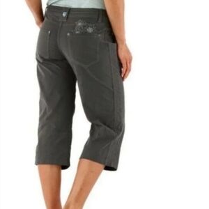 Kuhl Kendra‎ Cropped Capri Hiking Outdoor Pants Floral Embroidery 6
